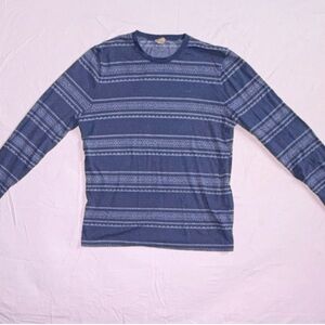 Hollister Geometric Knit Pullover Sweater Mens XL Blue Gray Crew Neck